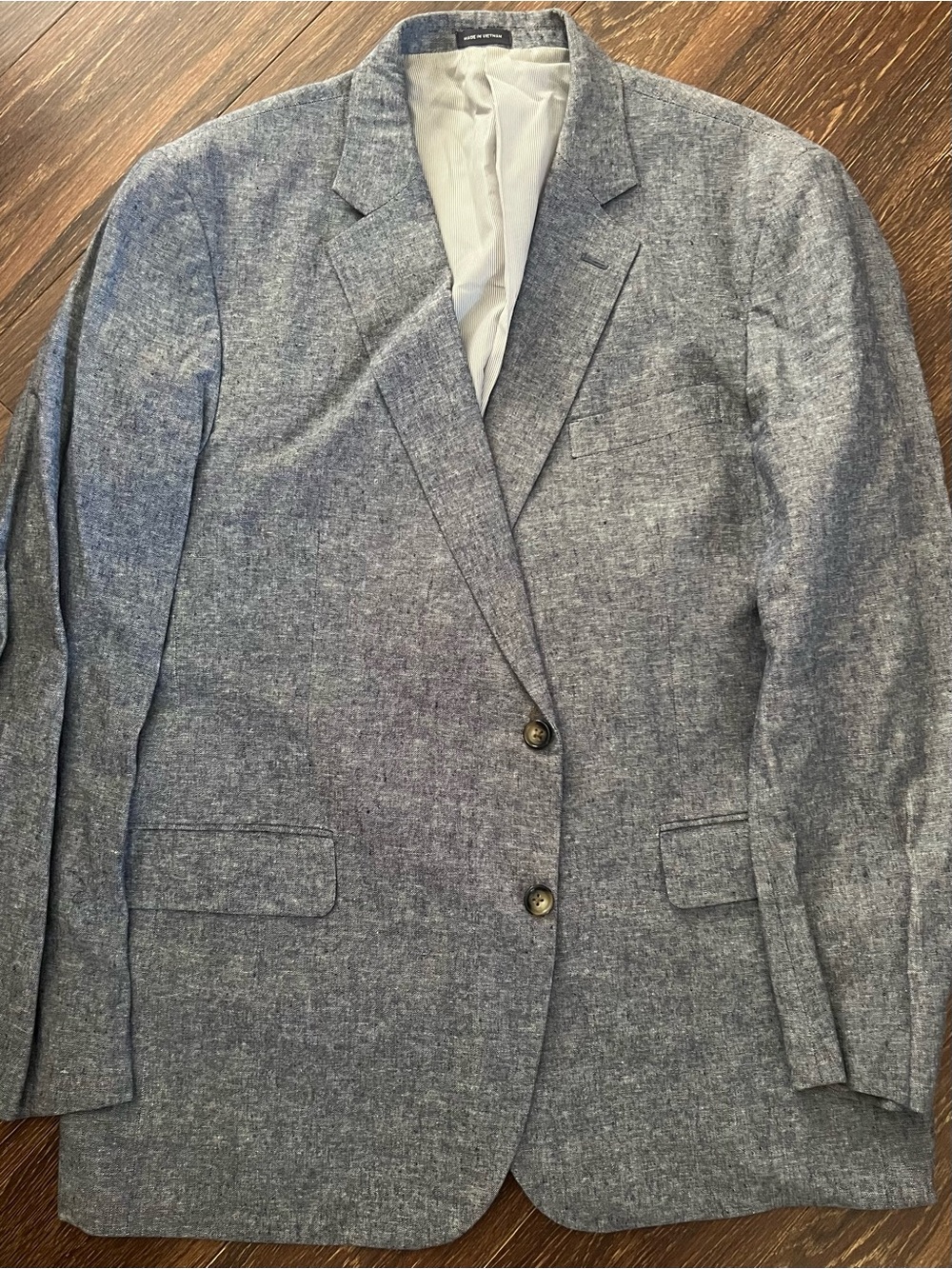 STAFFORD Men's Heather Blue Two-Button Classic Fit Sport Coat Blazer Jacket 46R